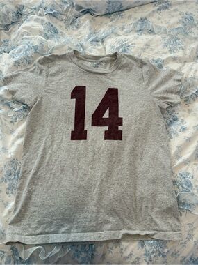Brandy Melville Gray Tee with Maroon Number 14